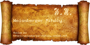 Weissberger Mihály névjegykártya